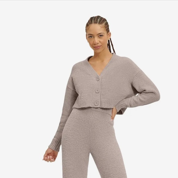 🥳H/P🎆 Jan.1•UGG•NWT NYOMI GRANITE CHUNKY BUTTON KNIT CARDIGAN SWEATER SIZE LARGE - Picture 3 of 11